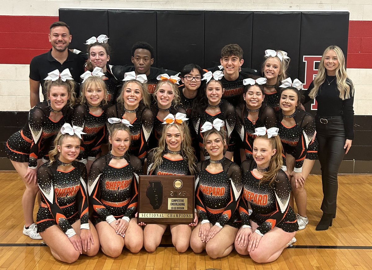 ShepardAstros's tweet photo. Congratulations to head coach Felicia Marr and @AstrosCoedCheer varsity, the IHSA Sectional Co-Ed Champions!!   Astros to state next weekend! https://t.co/9wW55Fgcrv