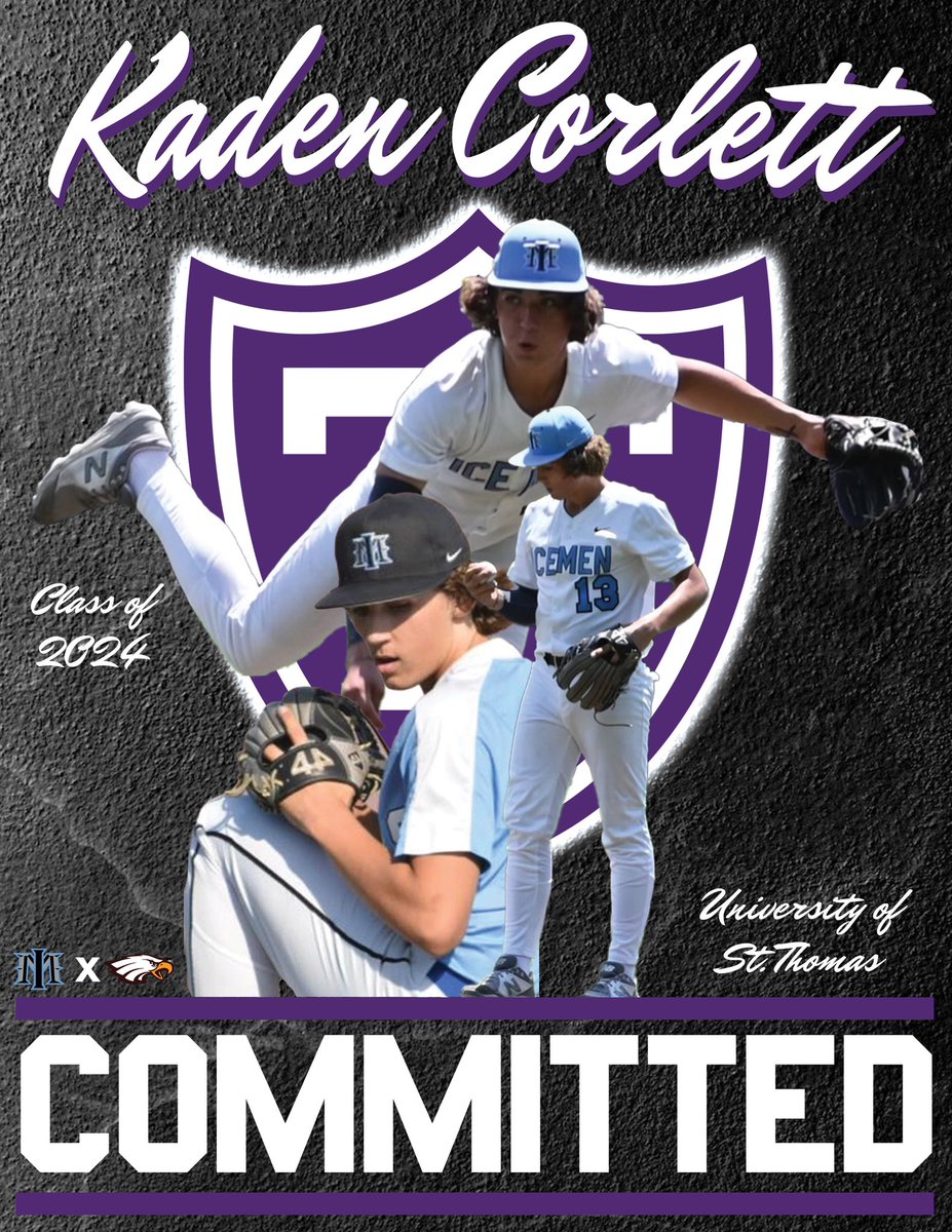 Minnesota Icemen Baseball (@mnicemen) on Twitter photo Congratulations to <a href="/KadenCorlett/">Kaden Corlett</a> on his commitment to attend <a href="/TommieBase/">St. Thomas Baseball</a>
Great fit, as Kaden has a very high ceiling and will be a great Tommie!
<a href="/SpectsBaseball/">Soldier Spects National</a> <a href="/Stoehr64/">Drew Stoehr</a>
#iceicebaby #icemencommit Congratulations to <a href="/KadenCorlett/">Kaden Corlett</a> on his commitment to attend <a href="/TommieBase/">St. Thomas Baseball</a>
Great fit, as Kaden has a very high ceiling and will be a great Tommie!
<a href="/SpectsBaseball/">Soldier Spects National</a> <a href="/Stoehr64/">Drew Stoehr</a>
#iceicebaby #icemencommit