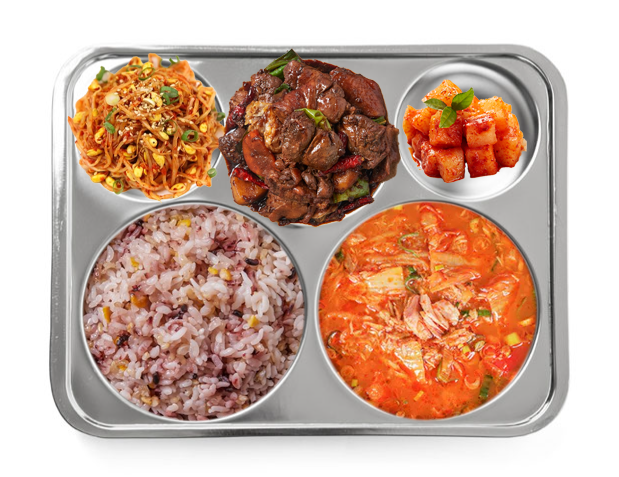 hyun9TT's tweet photo. 230130(월) 중식 #원위 #강현 

잡곡밥
참치김치찌개
간장찜닭
콩나물무침
깍두기 https://t.co/xSPCCjI5wS