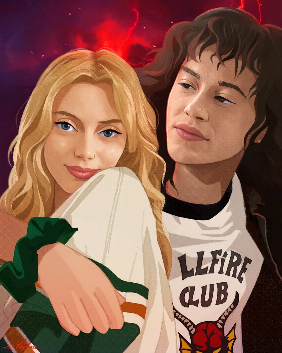 #Hellcheer painting as a special thanks to everyone that supported my Gallery Nucleus piece 🙏❤️‍🔥🎸 Thank you so much! #strangerthings #Eddissy #eddiemunson #chrissycunninham #gracevandien #josephquinn