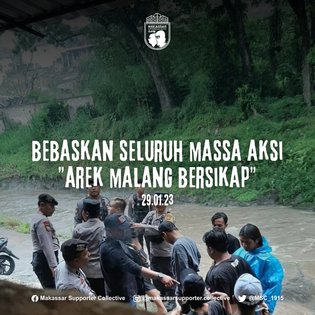 BEBASKAN SELURUH MASSA AKSI "AREK MALANG BERSIKAP" TANPA SYARAT SEKARANG JUGA.