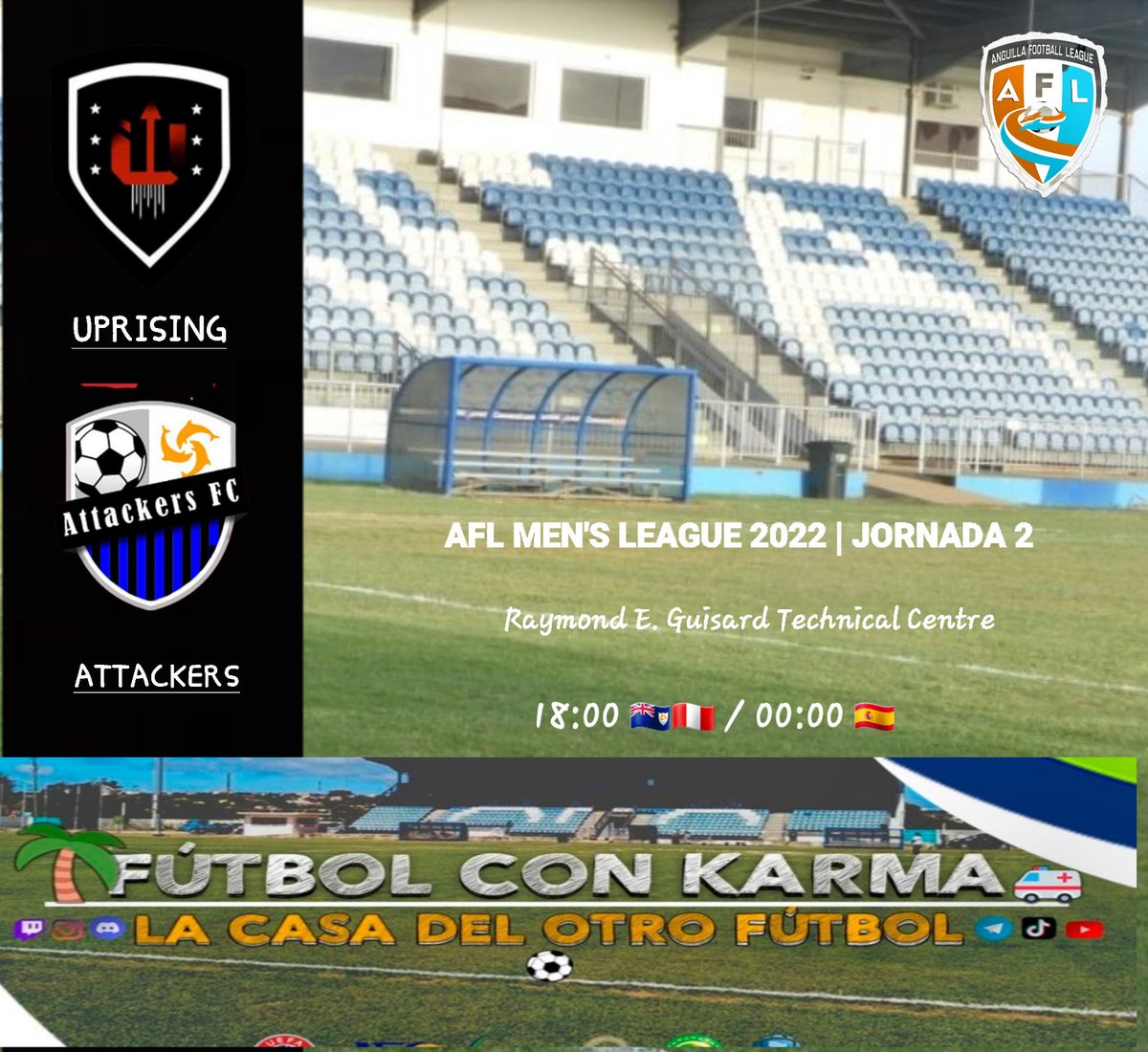 ConexUprising's tweet photo. ⚠️ ATENCIÓN ⚠️

Cancelad cualquier plan que HOY juega el club con más KARMA del Caribe ⚽️🌴

Apoyemos a nuestro equipo 💪🏻🇦🇮
👇🏻
🖥 Al-Live (Youtube)

#UprisingFC #football #soccer https://t.co/phZFMHiPBi