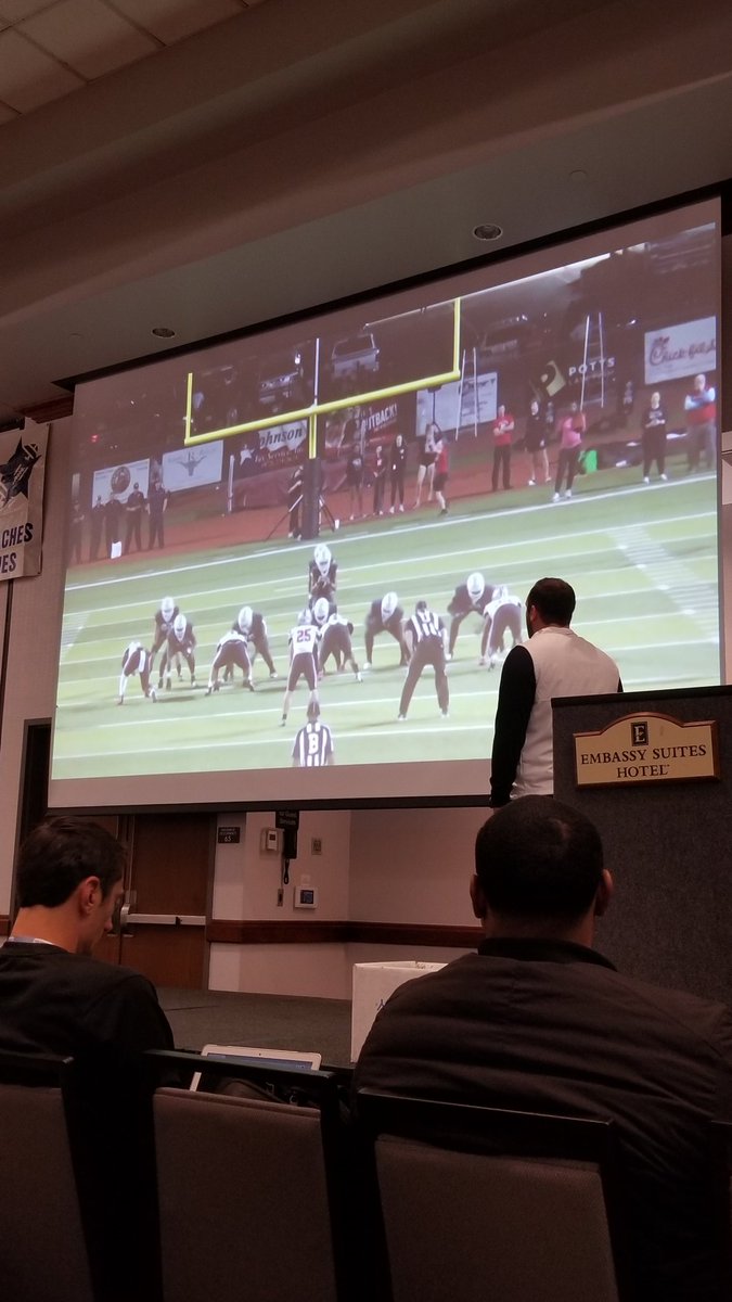 CoachR_Lewis's tweet photo. That's my HC / OC‼️ S/O to our offensive staff for putting together a great talk @DFWClinic 
@LHSFball https://t.co/Yb799ldIv7