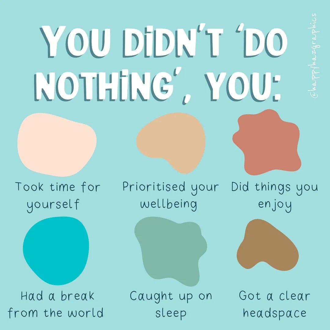 Sometimes “doing nothing” is the best thing we can do for our #mentalhealth.

🎨: @happyhazgraphics on IG