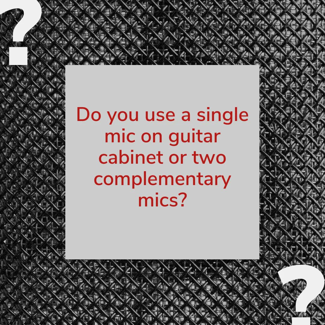 Austrian_Audio's tweet photo. Get the best sound out of your guitar cabinet! Are you using one mic or two to capture your sound? And where do you position them? #AskAudio #GuitarCab #Recording https://t.co/xHSfn752ml