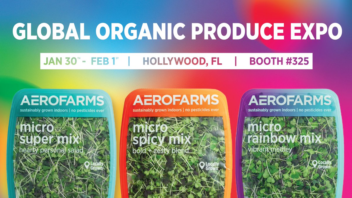 AeroFarms's tweet image. Will we see you at the #GOPEX? The AeroFarms team will be at booth #325 sampling our award-winning FlavorSpectrum™ of fresh, vertically farmed greens + sharing more about our global + national expansion 🌍🌱 Come meet our team and taste our difference!

events.farmjournal.com/gopex_2023/age…