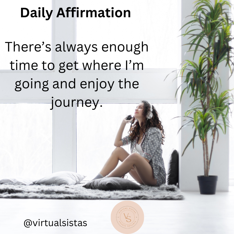 ✨Daily Affirmation✨
.
There’s always enough time to get where I’m going and enjoy the journey
.
.
.
.
.
.
#virtualsistas #femininityblogger #virtualcommunity #classylady #blackwomanhood #femininecharm #melaninbeauty #blackfemininity #levelupjourney #levelupcoach #sacredfeminine