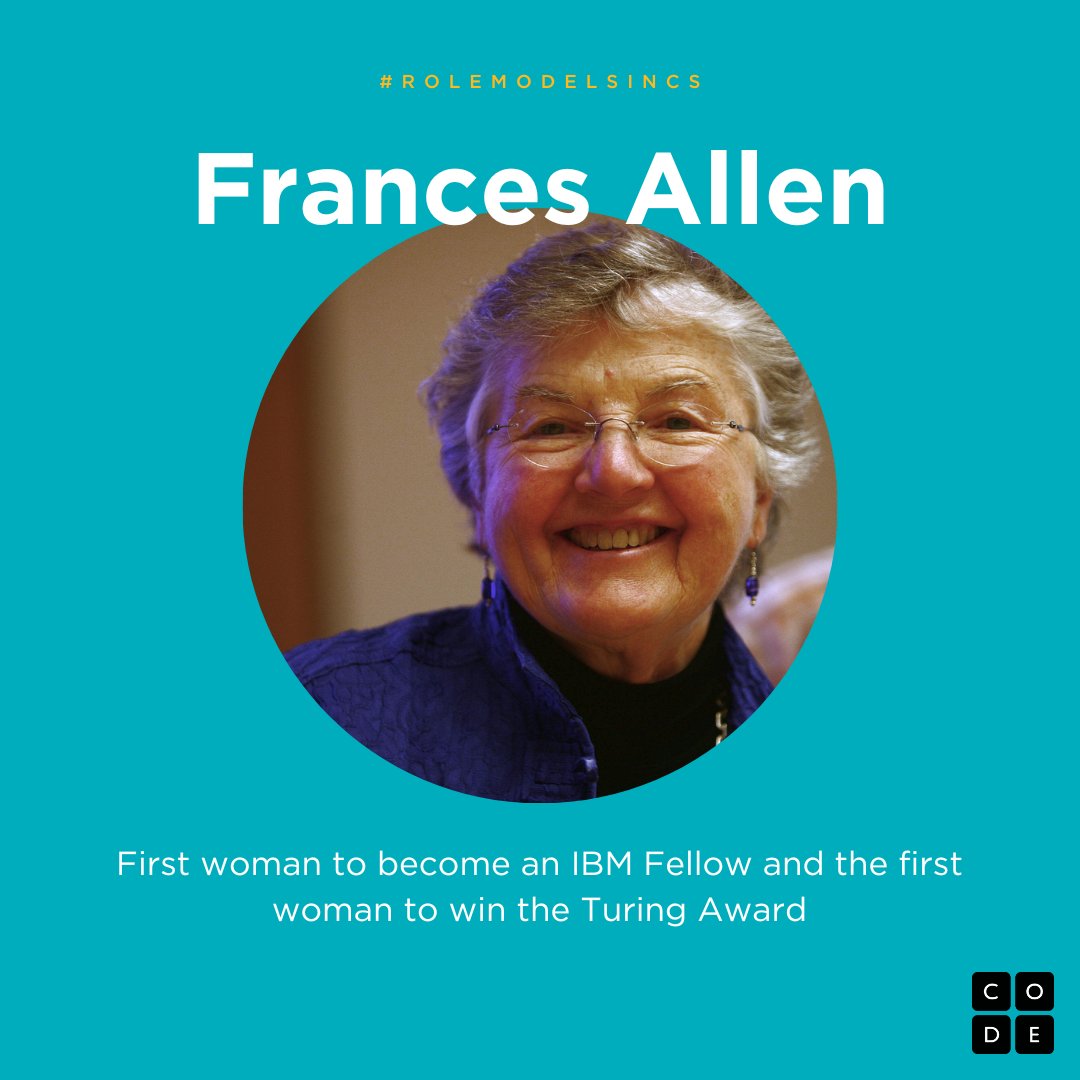 Frances was a pioneer in the field of optimizing compilers! #RoleModelsinCS