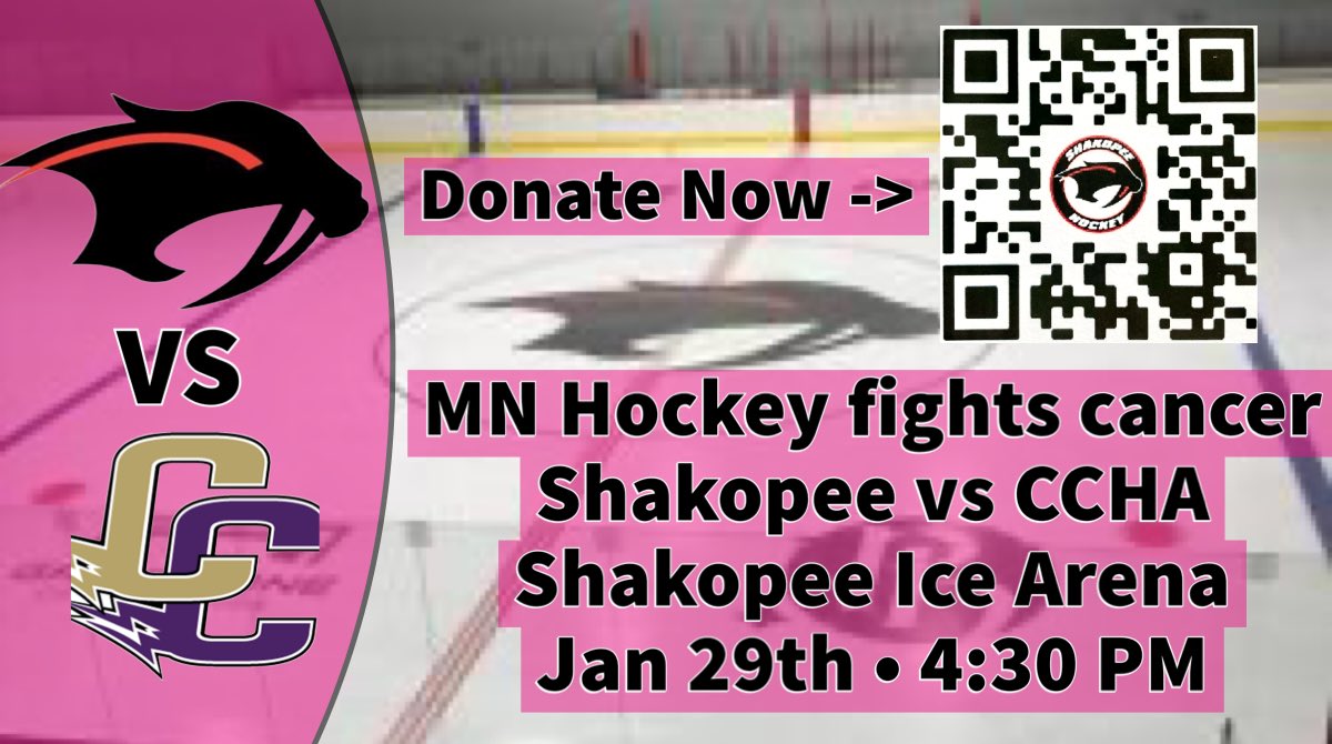 🏒💪MN Hockey fights cancer💪🏒

Sabers vs CCHA in a BAA D6 matchup. 

Donate now-> bit.ly/Cancer-sucks

⏰ Jan 29th • 4:30 PM CT
📍 Shakopee Ice Arena
🪜 D6-> bit.ly/BAAD6Shako
🎥 Stream-> bit.ly/3FuAXim

<a href="/shakopeehockey/">Shakopee Youth Hockey</a> 
<a href="/FollowThePuck/">FollowThePuck 👻</a> 
<a href="/YouthHockeyHub/">YHH</a>