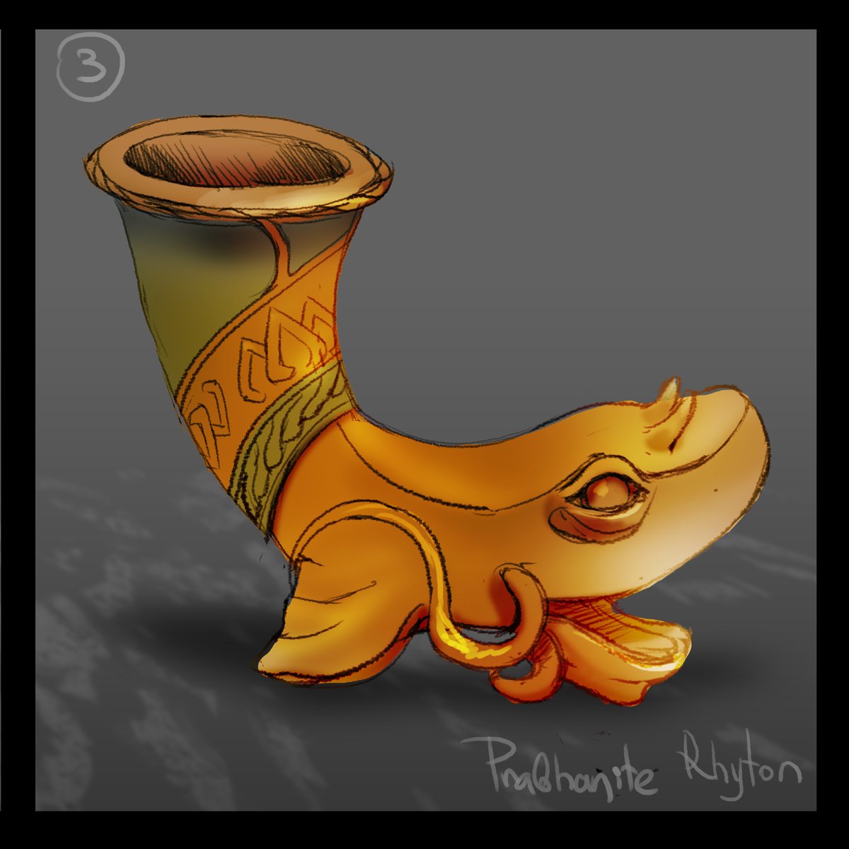 Ronamis_'s tweet photo. If you sail to anywhere in the Archipelago, you'll find folks drinking. But if you're visiting Pashtran cities you'll find folks drinking... from Rhytons!

🗯️ Help me choose which one I should turn to 3D-model first?

#FishboneArchipelago #Fantasy #conceptart #Art #rython https://t.co/I4838zBst5