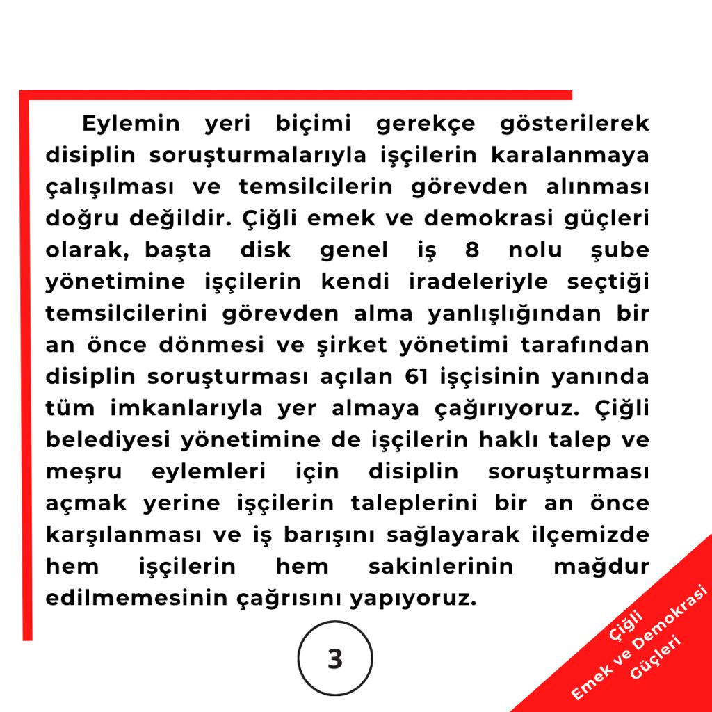 Tekcigliisci's tweet photo. @ciglibelediye @kilicdarogluk @herkesicinCHP @chpizmiril @DiSK_Genel_is @diskinsesi @ArzuCerkezoglu @TabibCigli @tabibizmir https://t.co/LfzthijrP8