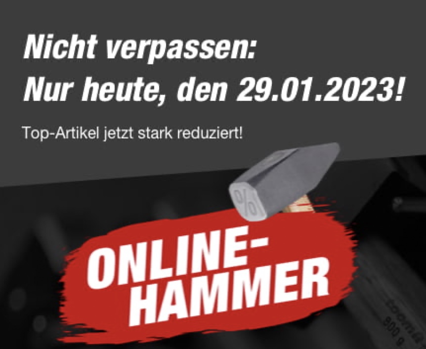 toom Online-Hammer am 29.01. - z.B. Alpina Wandfarbe weiß matt 13l für 32,99€ versandkostenfrei - sparbote.de/389412/toom-on…