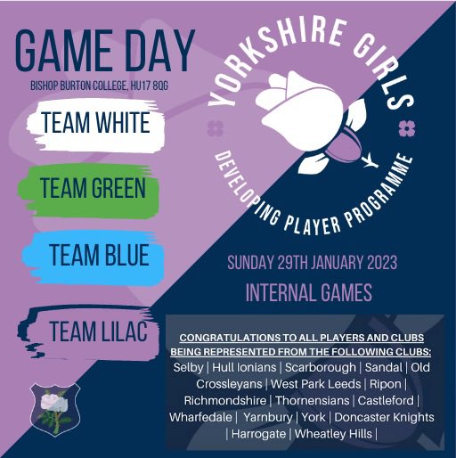girlsdpp_yrfu's tweet photo. Game Day 
It’s finally here, game day , for our U16 Yorkshire Girls England Rugby Developing Player  Programme. All the hard work is starting to pay off for todays Internal  games. Let’s go girls 

#yorkshirerfu #thesegirlscan #thefutureisyorkshire #futureredroses https://t.co/ZKdFNzFiKE