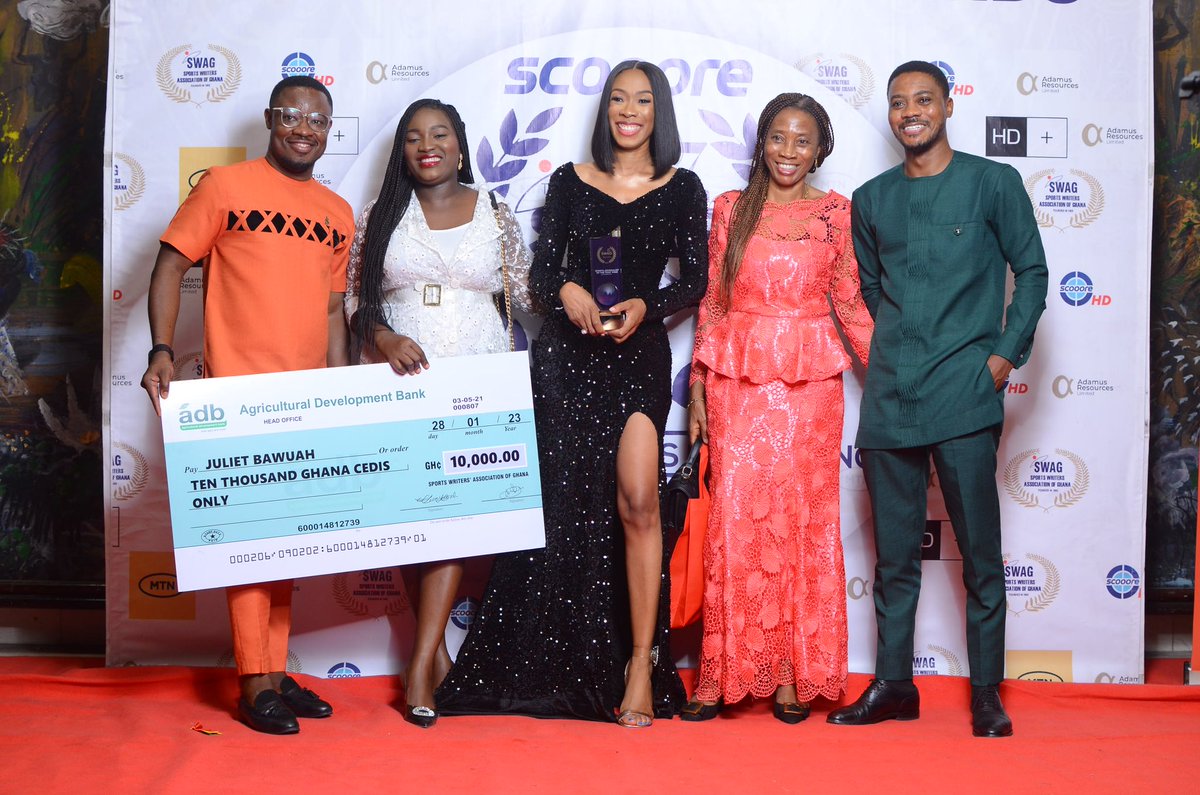 julietbawuah's tweet photo. Last night, I won JOURNALIST OF THE YEAR at the 47th edition of the prestigious  Sports Writers Association of Ghana (@SWAG_Ghana) Awards. This adds to the SPORTS JOURNALIST OF THE YEAR award I won at the Ghana Journalists Association Awards in November. Thank you all. https://t.co/tanB7aaGdn