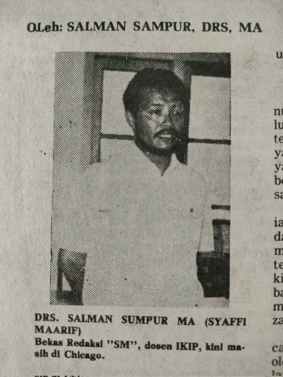 Salman Sumpur pernah dipakai sbg nama pena oleh Buya Syafii utk mengenang putra pertamanya yg wafat di usia ke-20 bulan.