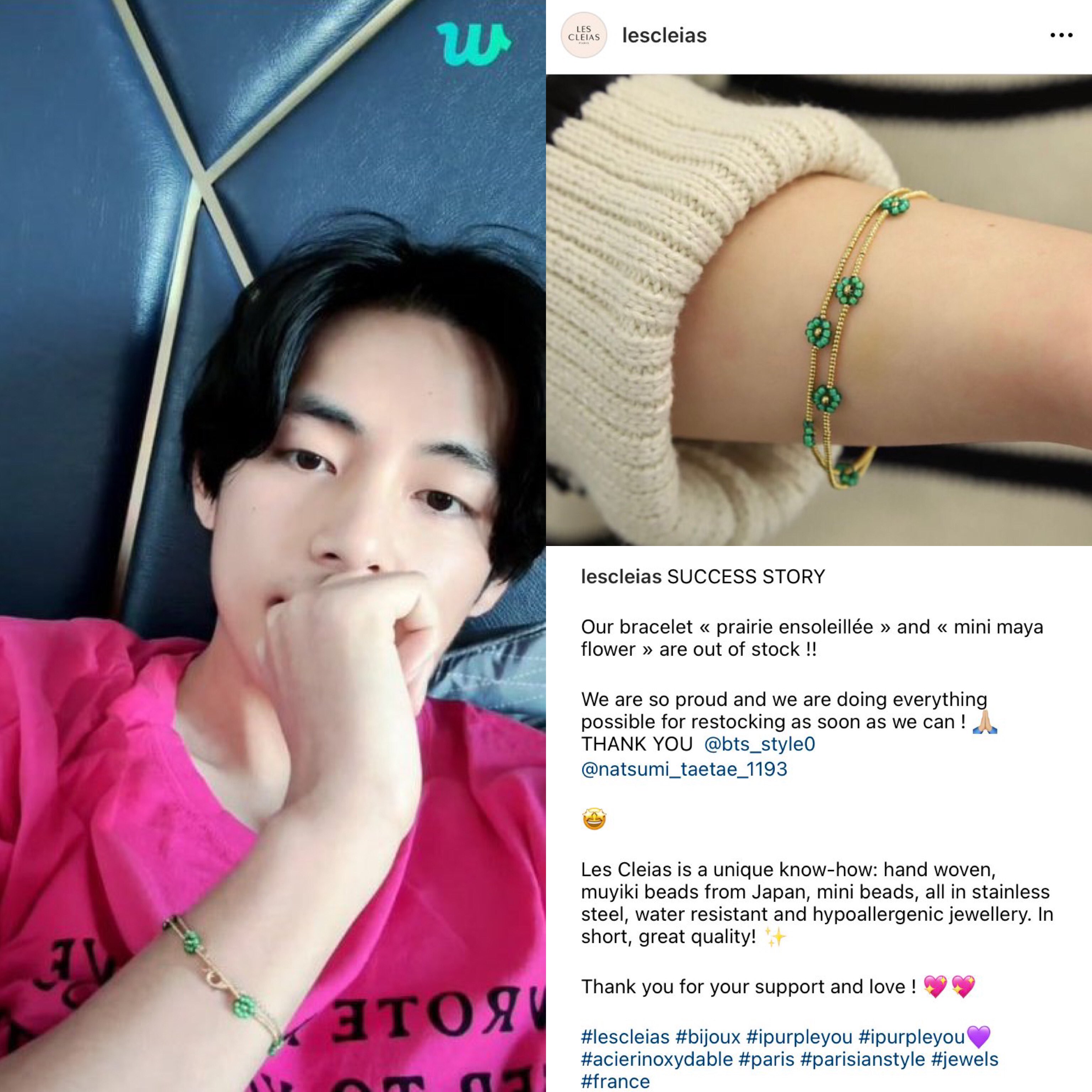 V Kim Taehyung BTS Member Name Bracelet