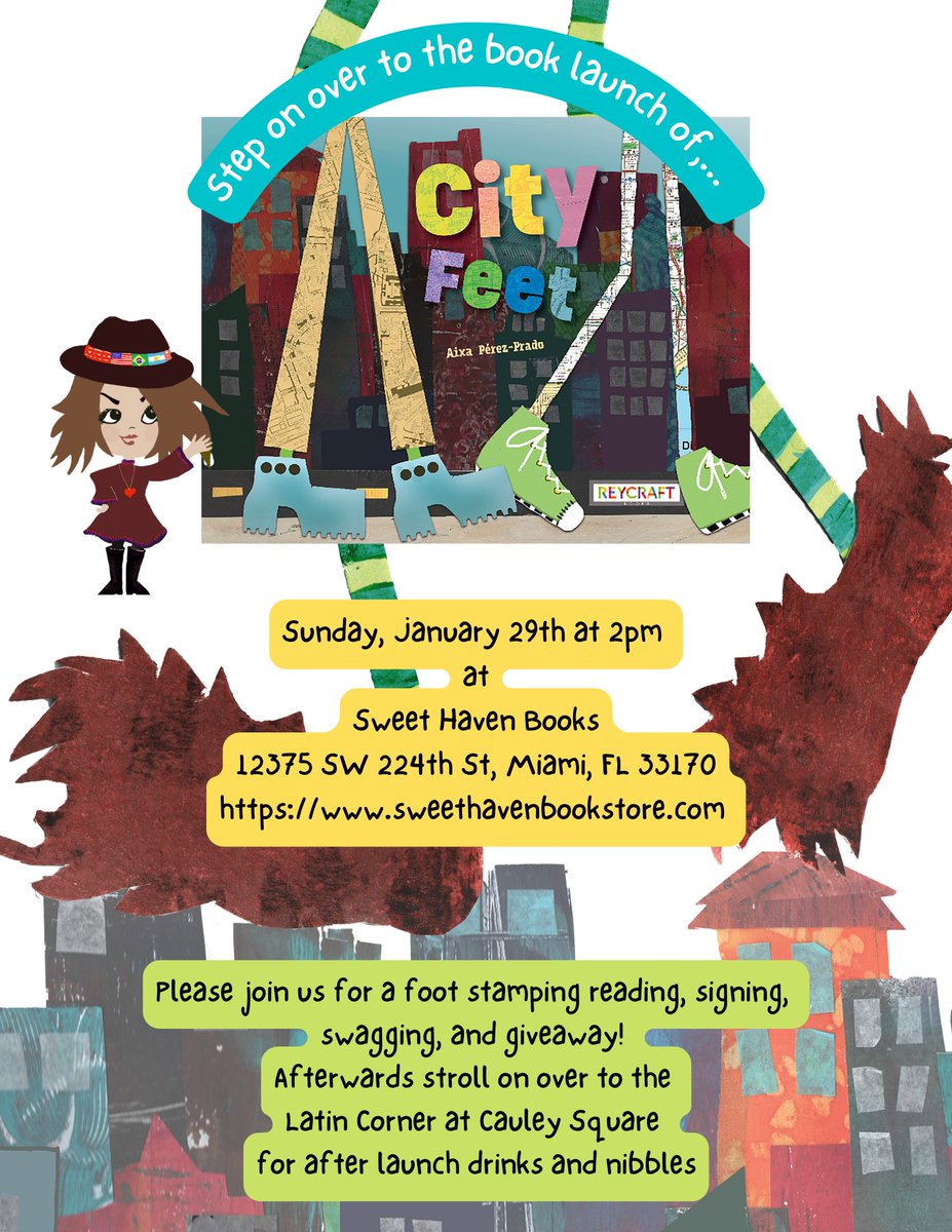 Chrishta2's tweet photo. Join us TODAY! Come and share with my dear and talented friend Aixa Pérez-Prado with her debut book CITY FEET! https://t.co/rFEIUS12VC