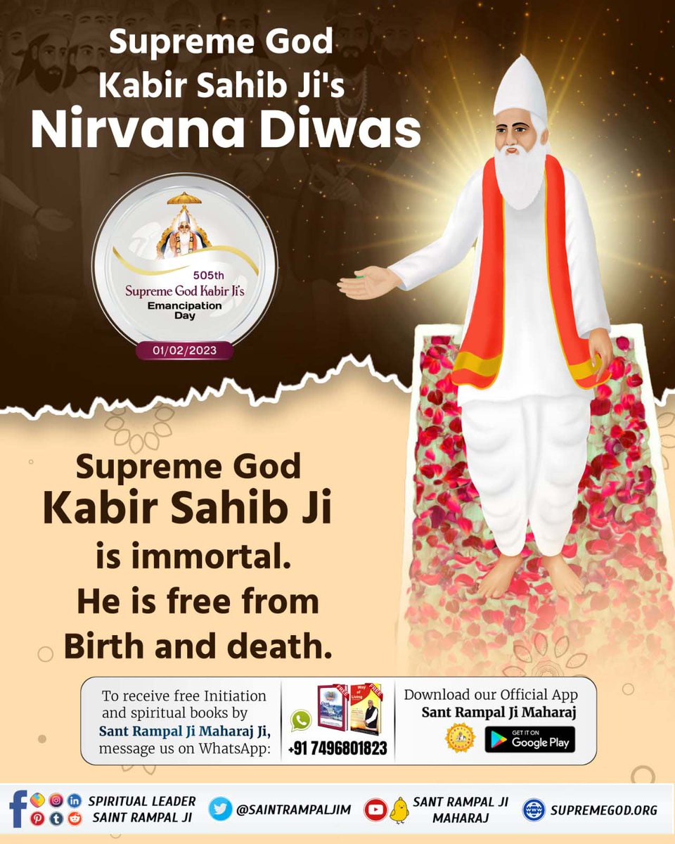 KushYadav__'s tweet photo. #सशरीर_सतलोक_गमन
600 years ago, on the basis of well-known myths, it was believed that one who dies in Kashi goes to heaven and one who dies Magahar goes hell. Know how in the year 1518, Kabir Saheb broke this misconception by performing "Maghar Leela". 
God Kabir Nirvana Diwas https://t.co/nDVZJSzC2f