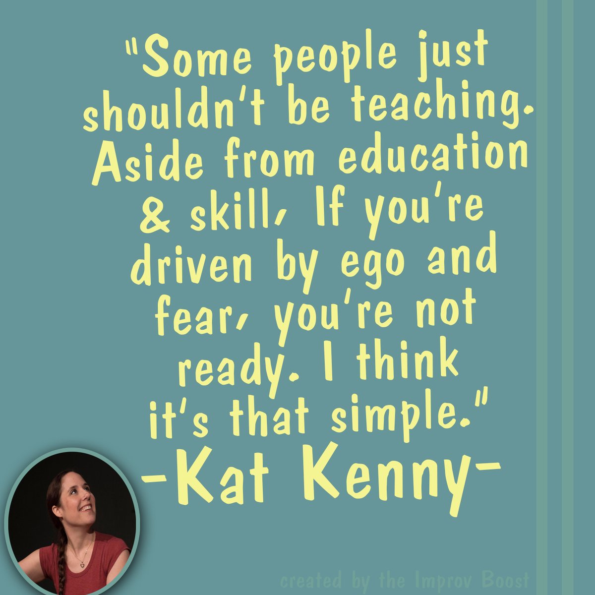 Kat Kenny is a fantastic influence in improv.

Follow her at: facebook.com/KatKennyImprov

#improv #KatKenny