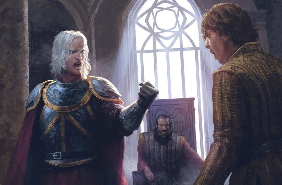 SerASOIAF's tweet photo. “Hold, Strong. First pay the debt you owe me. Put out your eye, and I will let you leave. One will serve. I would not blind you.”

“I will not fight you. I came here as an envoy, not a knight.”

“You came here as a craven and a traitor. I will have your eye or your life, Strong.” https://t.co/aHwbZhYOKo