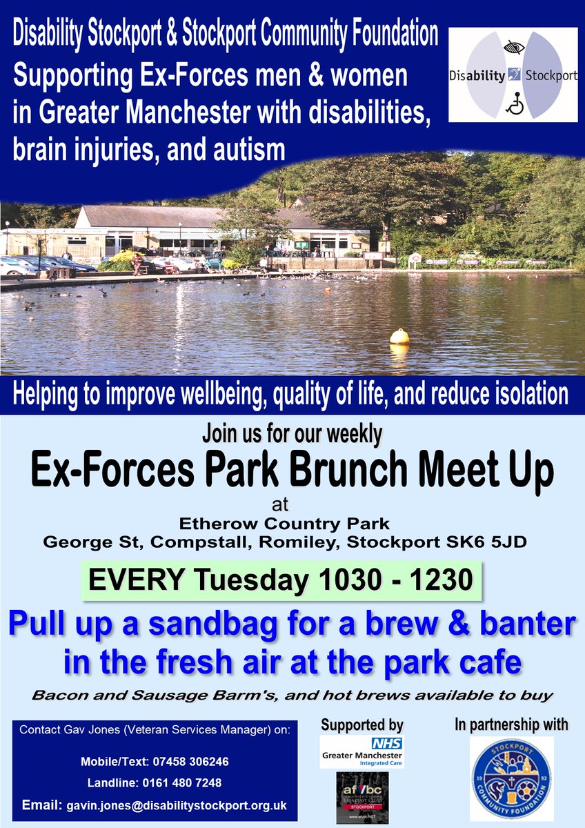 Following client feedback, our Veteran Services Manager has changed our Ex-Forces Park Walk to a Park Brunch Meet Up, as a more relaxed and non prescriptive pathway into our other wellbeing activities. @CovenantTrust @GM_ICP @Cobseo @FiMTrust @Sector3SK @SoldierOnAwards @Autism