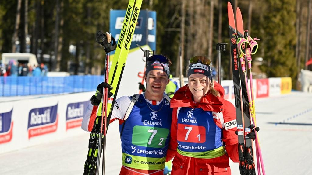 swissskiteam's tweet photo. ‼️ EM-SILBER 🥈 für das Schweizer 🇨🇭 Single-Mixed-Team bei den Titelkämpfen in #Lenzerheide! Amy #Baserga und Niklas #Hartweg erreichen nach einer starken Aufholjagd vor Heim-Publikum den 2. Platz hinter Norwegen. Bronze geht an Frankreich.
mehr dazu: 👉 https://t.co/hgO1SyFNou https://t.co/j4NVFtJ1uO