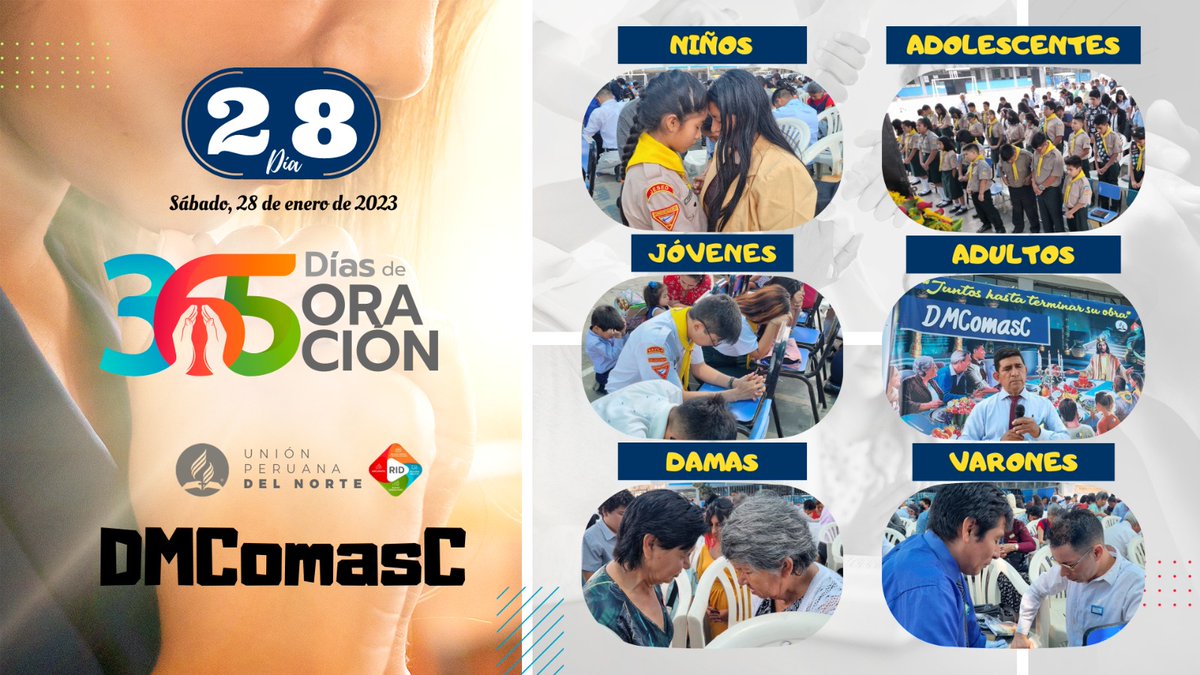 UbaldoBallena's tweet photo. Las iglesias del #DMComasC unidas en el #SábadoDeGratitud pidiendo los Milagros del Espíritu Santo y por los centros de la Escuela Cristiana de Vacaciones!!!
#Día28 #365DíasDeOración #DMComasC #MiCOP #RID #ÉnfasisEspirituales #ÉnfasisMisioneros https://t.co/MVoUf255gI