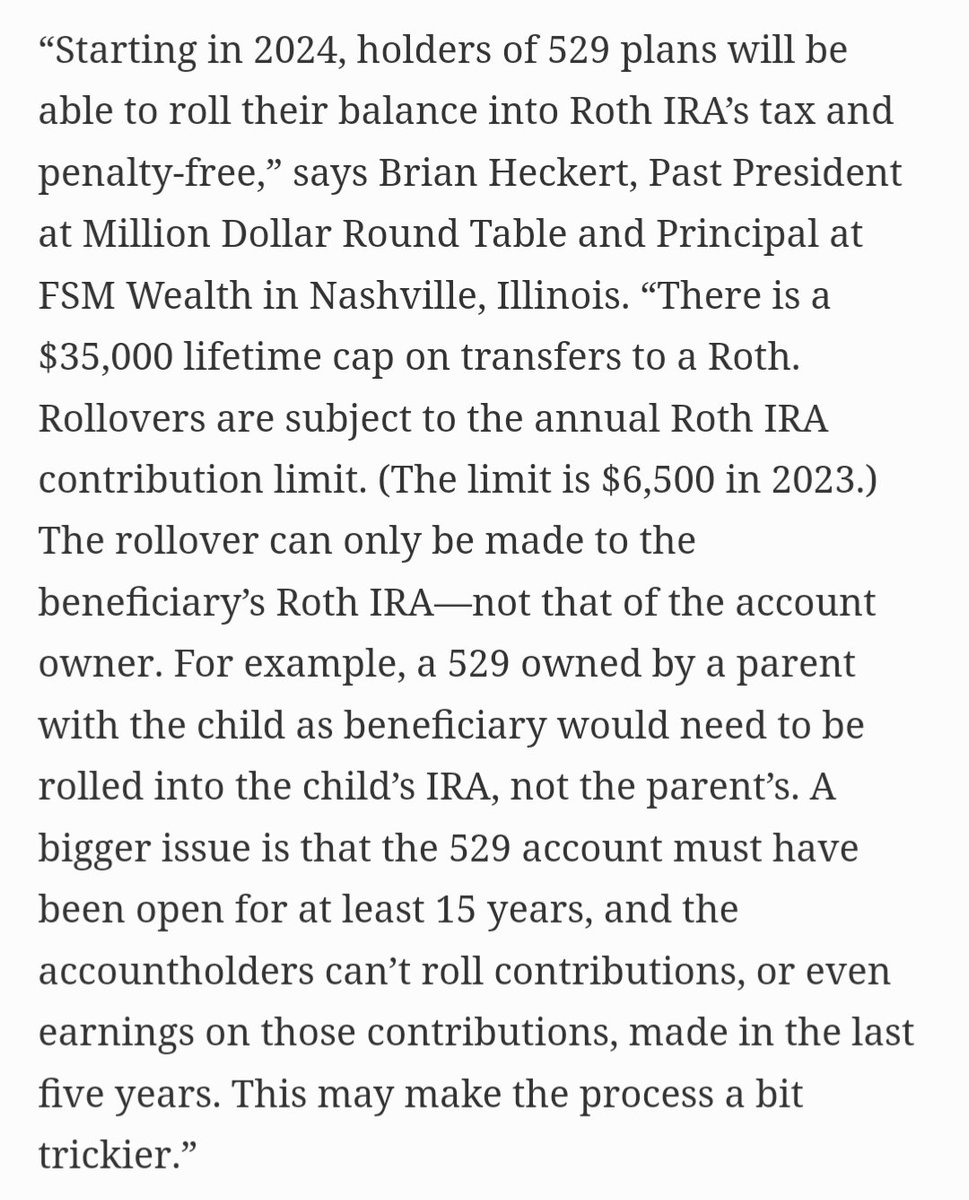digitalturtle_'s tweet image. 529 funds will soon be eligible to be rolled into a Roth IRA
forbes.com/sites/chriscar…
