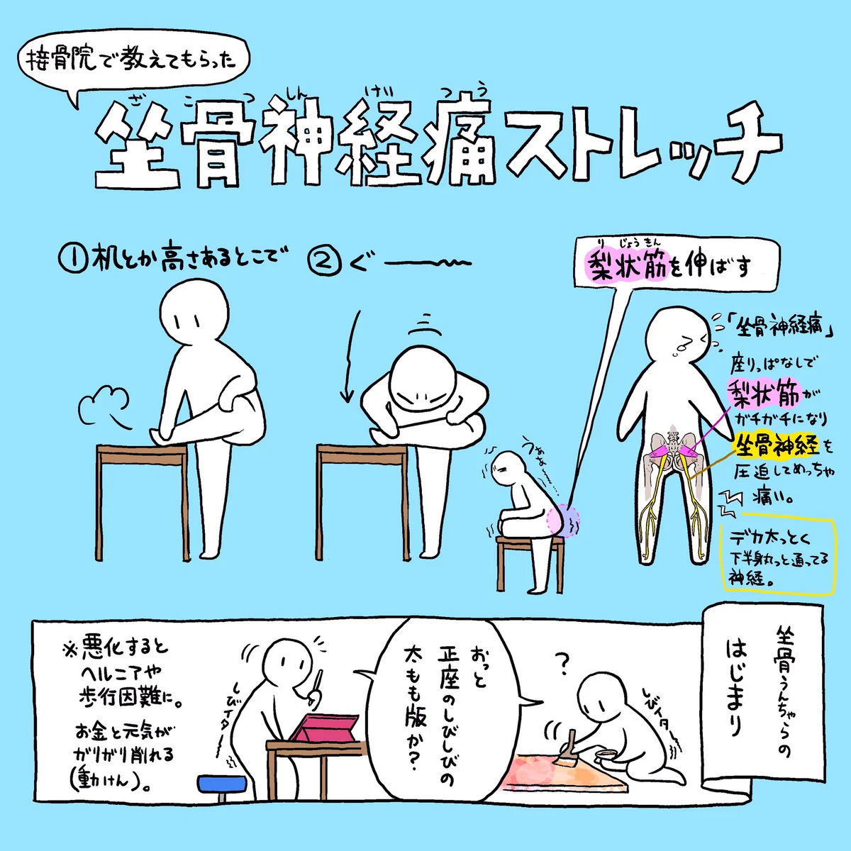 めちゃくちゃ良かった！坐骨神経痛におすすめのストレッチ！