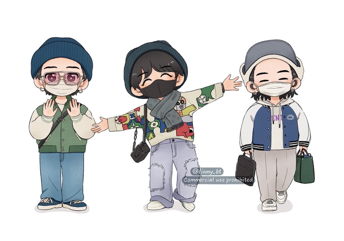 「Airport fashion#Jimin #Jhope #Suga #BTS 」|🐟Linmy(slow)🐟のイラスト