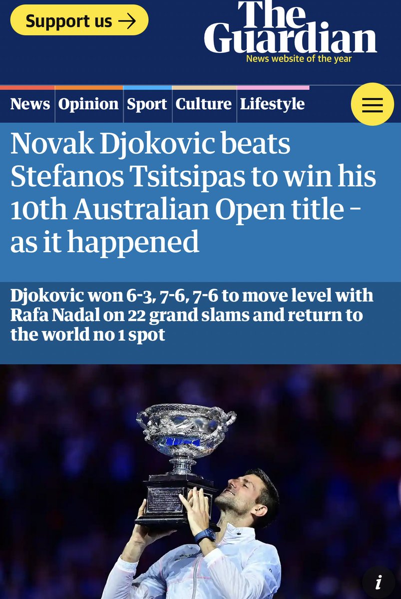 Last year vs. This year.

Congrats, <a href="/DjokerNole/">Novak Djokovic</a>! You’re the 🐐 &amp; a medical freedom hero.