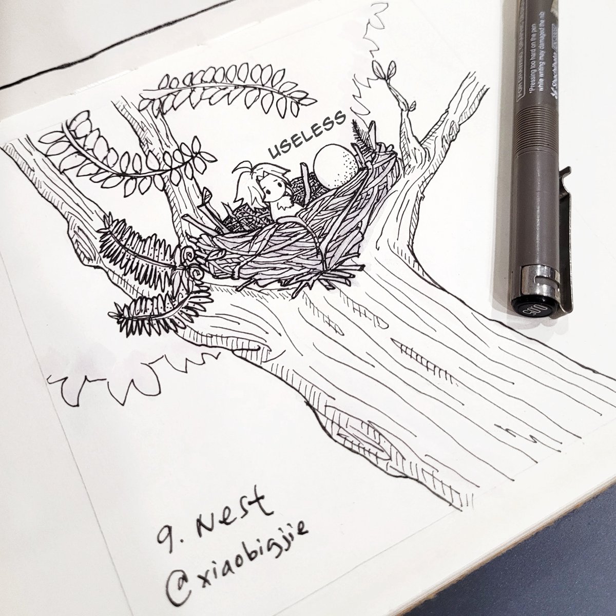 Xiaobigjie's tweet photo. 9. Nest - Baby Xiao hatched.
#Inktober #GenshinImpact @GenshinImpact
#artofMYπ²πΎ #inktober #Xiao #xbjART https://t.co/2PJuvd79BH