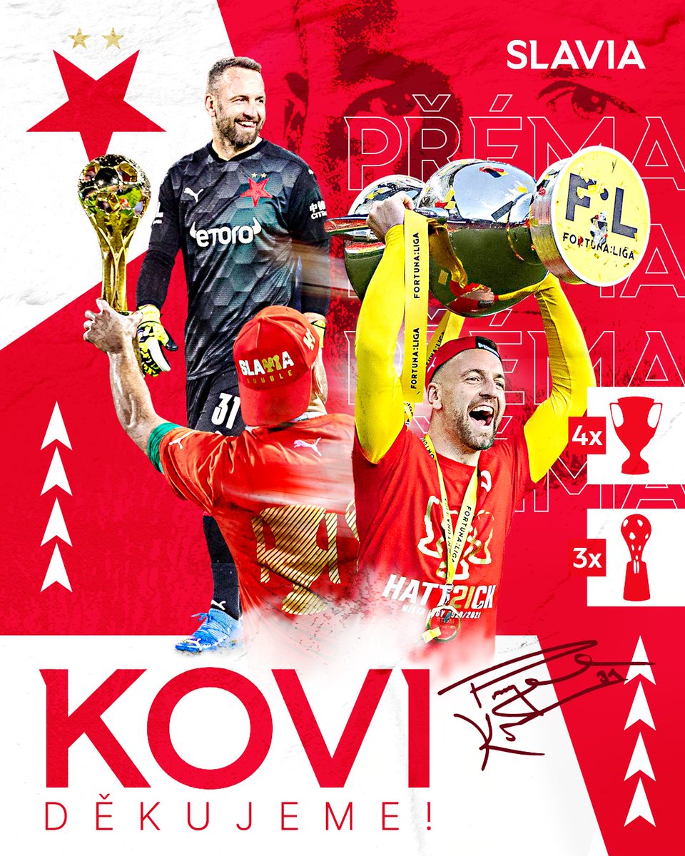 slaviaofficial's tweet photo. Díky, @PremaKovi! ❤️🤍

S hráčskou kariérou se loučí brankář Přéma Kovář, majitel čtyř mistrovských titulů a tří pohárů se přesouvá do role manažera A-týmu. 👏 https://t.co/bywI6VDweH