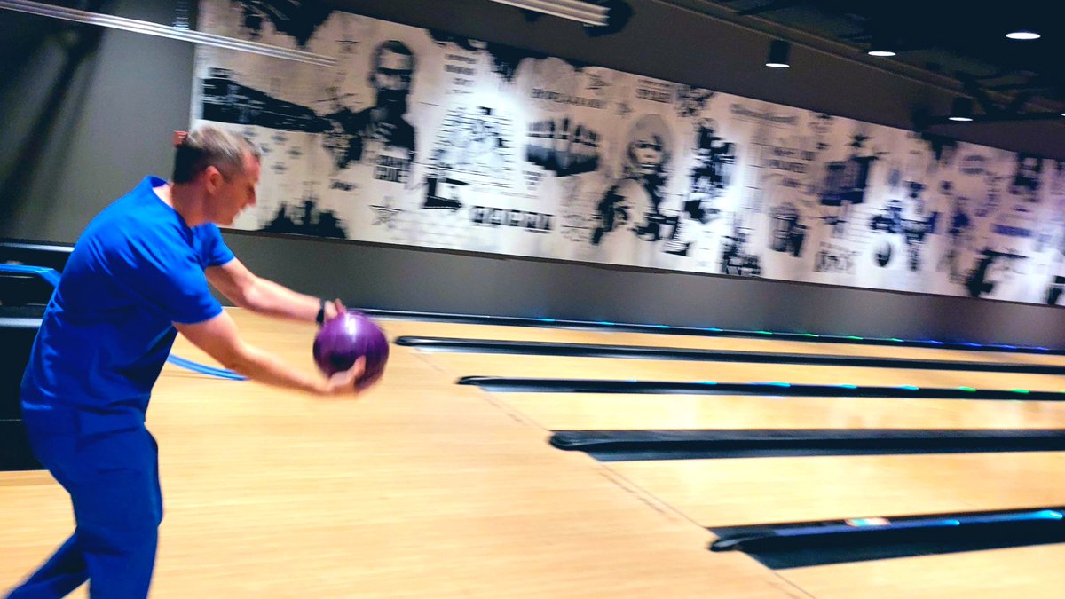 UMMC_AnatomyPhD's tweet photo. Our grad students took Dr. Notebaert bowling on Friday as a way to say goodbye and good luck as he moves on to his new position in Illinois. He is going to be missed! https://t.co/YgLsfJbyja