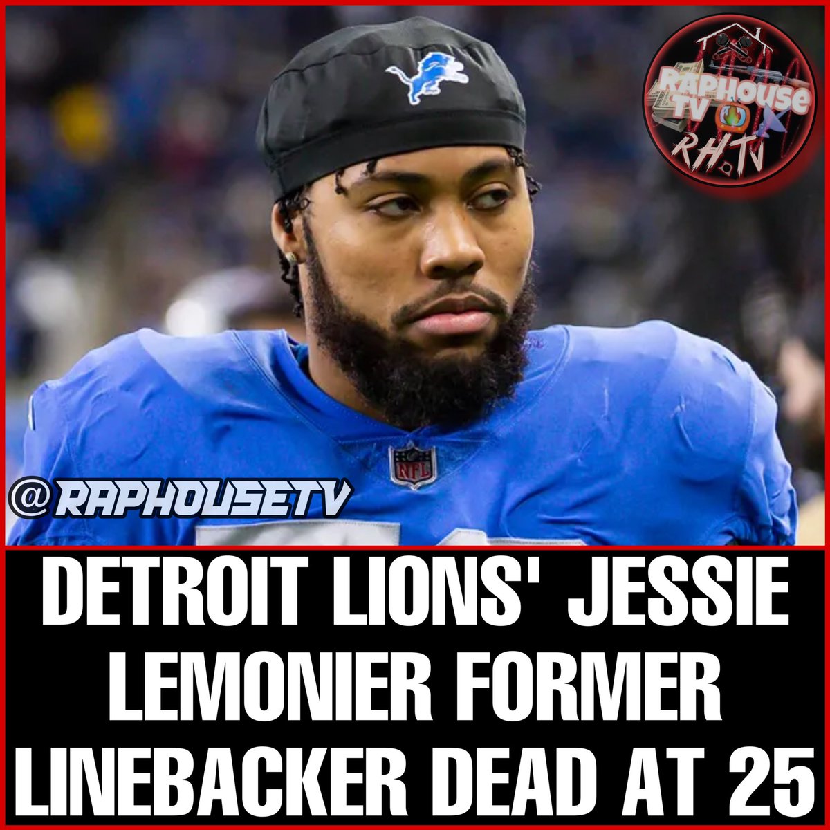 raphousetv2's tweet photo. Detroit Lions Jessie Lemonier Former Linebacker Dead At 25 cause for his Passing is Unknown🙏🏾💔 Rip to him🕊️ https://t.co/2lwKu8J0j3