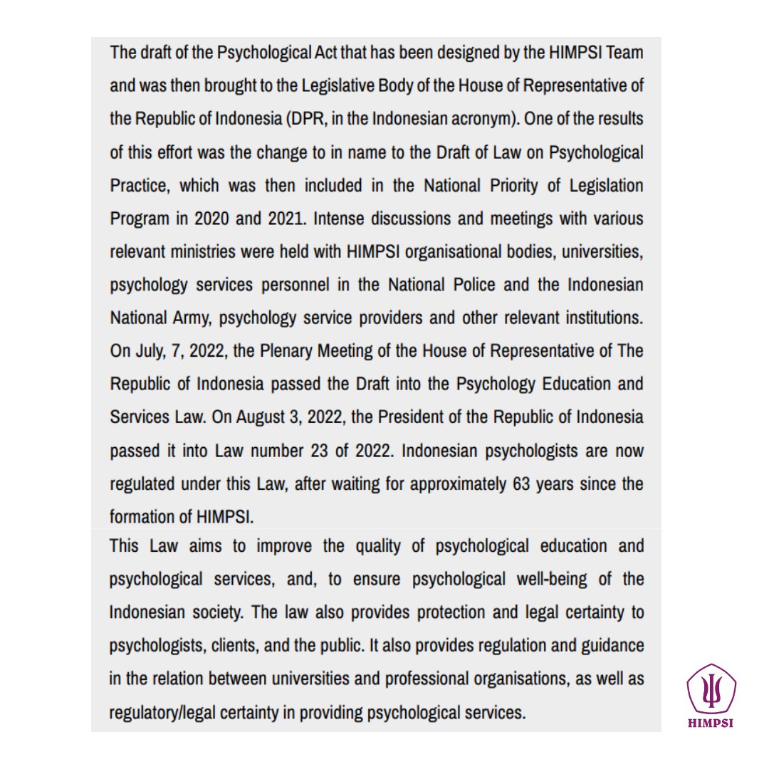 himpsipusat's tweet photo. IUPsyS Buletin: "News from Indonesian Psychology Association, as part of National Members, Regional Members and Affiliates of International Union of Psychological Science"
Baca selengkapnya di https://t.co/lxySXyHx27
#HIMPSI
#HIMPSIPUSAT
#63TahunHIMPSI
#HIMPSIadalahKITA https://t.co/cY7RdSGhMV