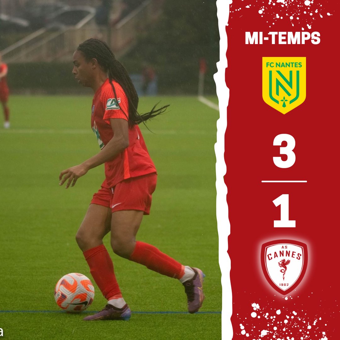 ASCannes1902's tweet photo. 🔴 DIRECT | #CDFF

⏱️ 45' C’est la mi-temps nos Dragonnes sont menées 3 buts à 1 dans ce premier acte après avoir réduit le score juste avant que l’arbitre renvoie tout le monde au vestiaire.

3️⃣-1️⃣ | #FCNASC https://t.co/TdUgVqzoLO
