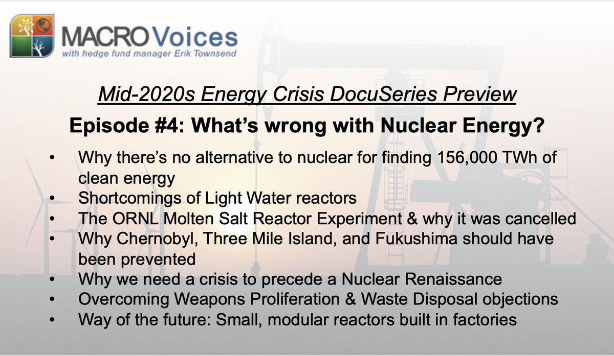 MacroVoices's tweet photo. Sneak preview of @ErikSTownsend’s upcoming docuseries about the coming global energy crisis.
 
Why it can’t be avoided, what caused it, and what it will take to solve it.
 
4th of 5 special episodes airing Sundays in January. Download PDF at https://t.co/nF1eVivTXm
 #OOTT https://t.co/ziBd9cqRD2