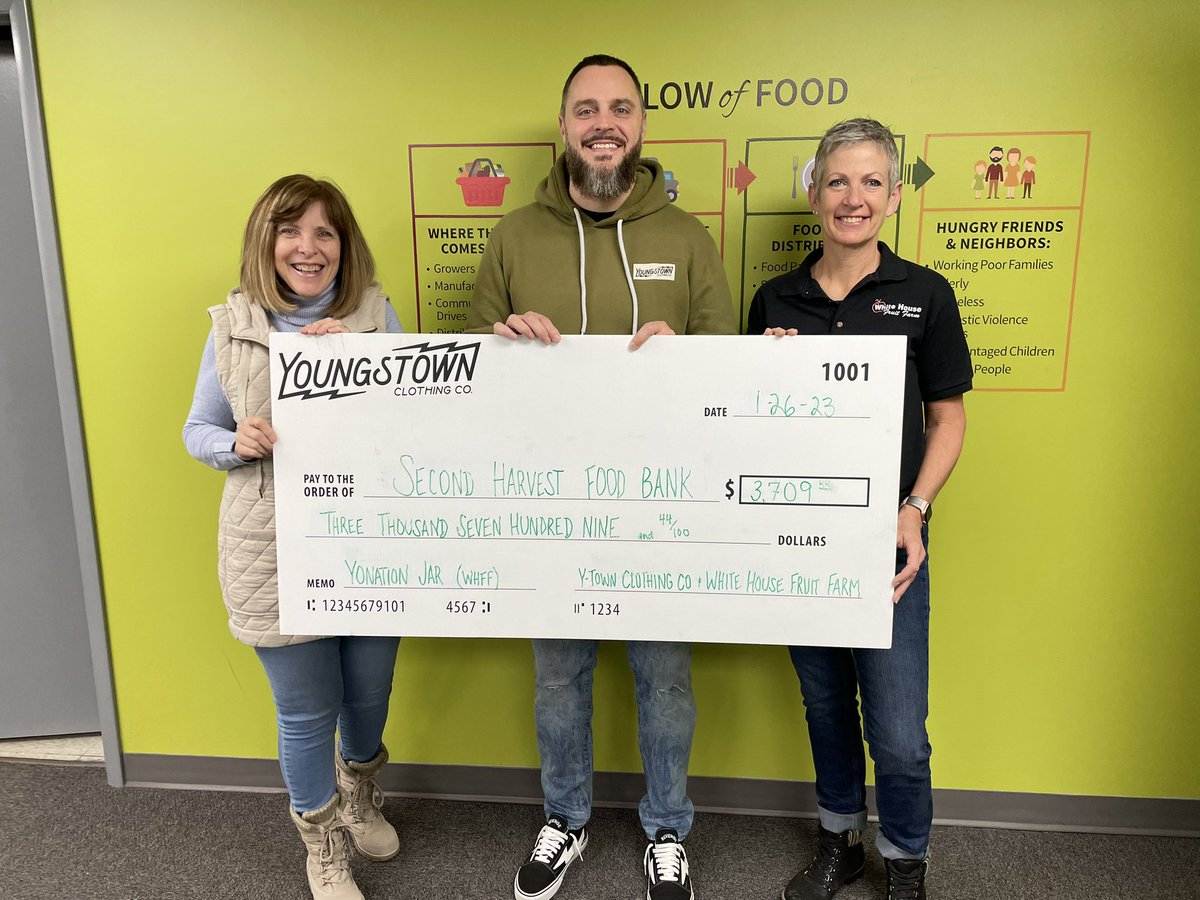 Thanks to <a href="/YoungstownCloCo/">Youngstown Clothing Company</a>, your purchase of #WHFF t-shirts provided 18,545 meals at Second Harvest Food Bank of the Mahoning Valley. What a great way to #ShopLocal and help a neighbor. #CommunityCause #FoodInsecurity #GiveBack
