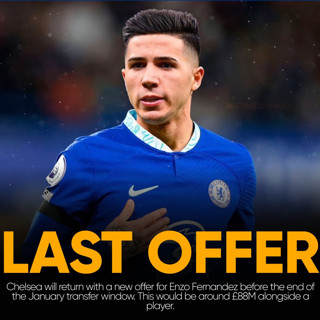 🚨BREAKING🚨

Chelsea will return with a new offer for Enzo Fernandez before the end of the January transfer window. This would be around £88M alongside a player.

#ChelseaFC | #TransferNew | #enzofernandez

Your thoughts?👇