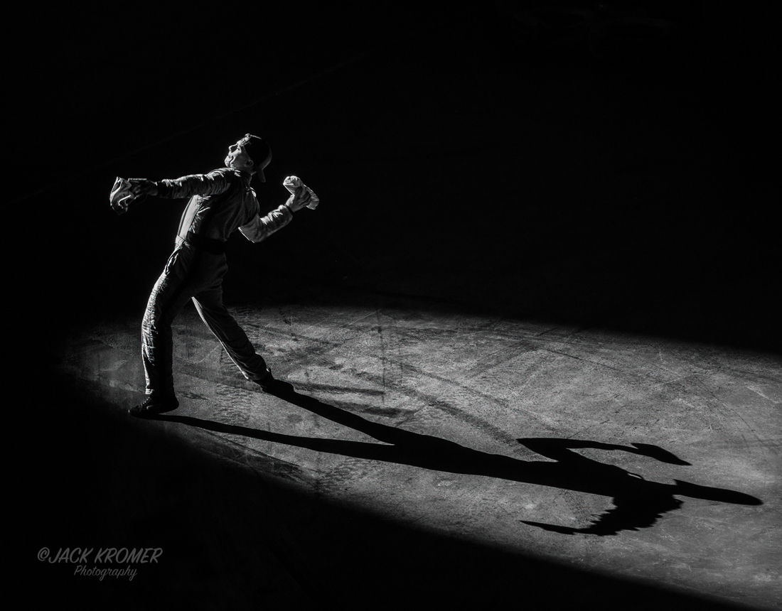 Shawn Nye--driver intro t-shirt toss. @IndoorAutoRacin Boardwalk Hall Atlantic City, NJ 1/28/23