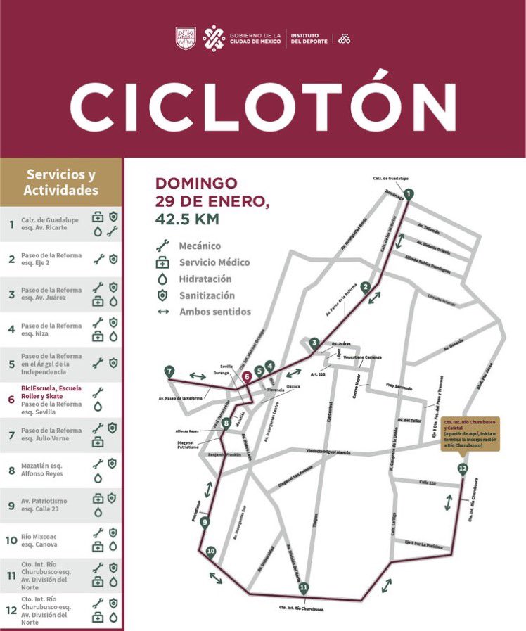 ¡Buenos días! Les invito a participar en el primer CILOTÓN del año, se realiza el último domingo de cada mes. Acude en familia o con amigos. 

Aquí les dejo la ruta con horarios y puntos de asistencia.