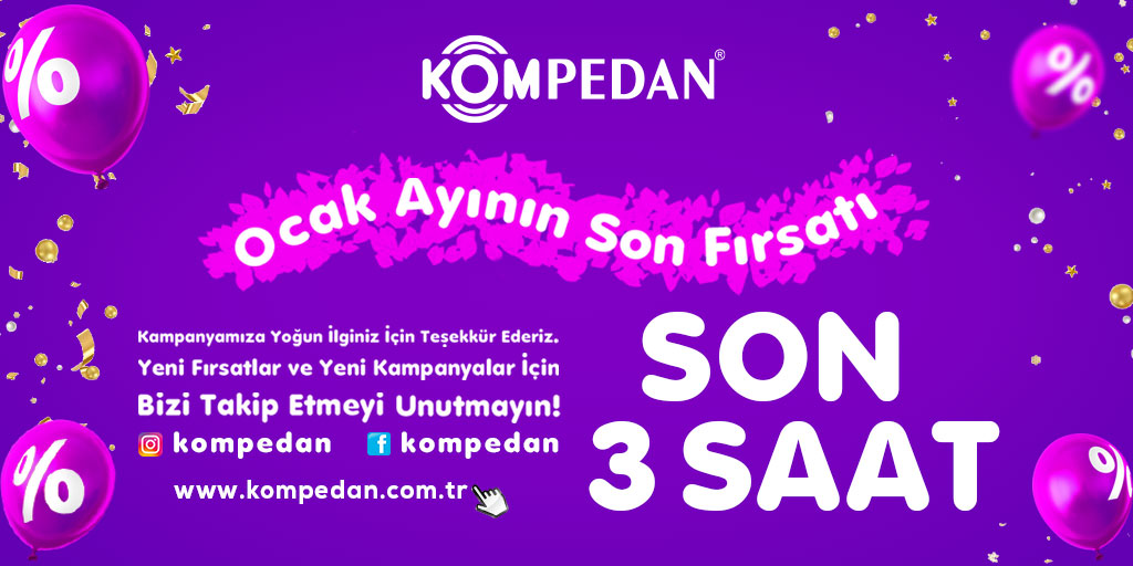 Ocak Ayının Son Fırsatı
SON 3 SAAT
Kampanyamıza yoğun ilginiz için teşekkür ederiz
Yeni fırsatlar ve Yeni kampanyalar için bizi takip etmeyi unutmayın!

#ocakayısonfırsatıkacırma #büyükkampanya #kadıngiyim #erkekgiyim #çocukgiyim #içgiyim #pijama #gecelik #çorap #fırsat #fırsatür