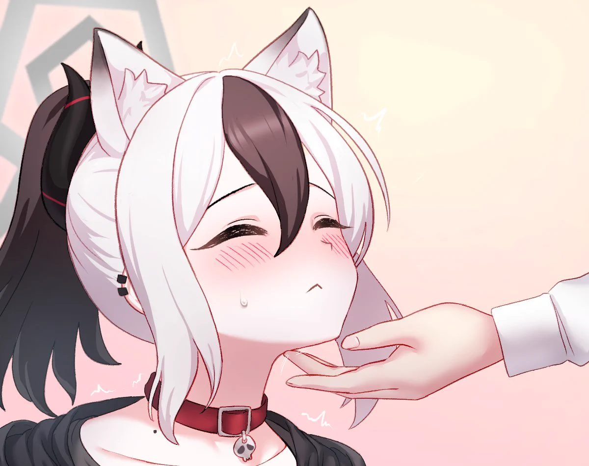 Cat girl getting he chin scratched
