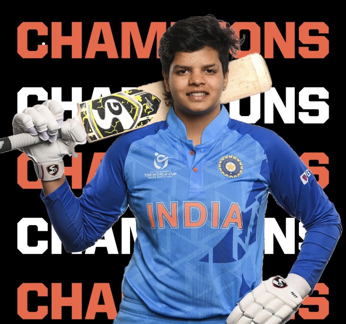 Oliver_Antoo's tweet photo. Congratulations team India and @TheShafaliVerma ..! Winner of #under19worldcup  #champion #india https://t.co/VAX2eknqOA