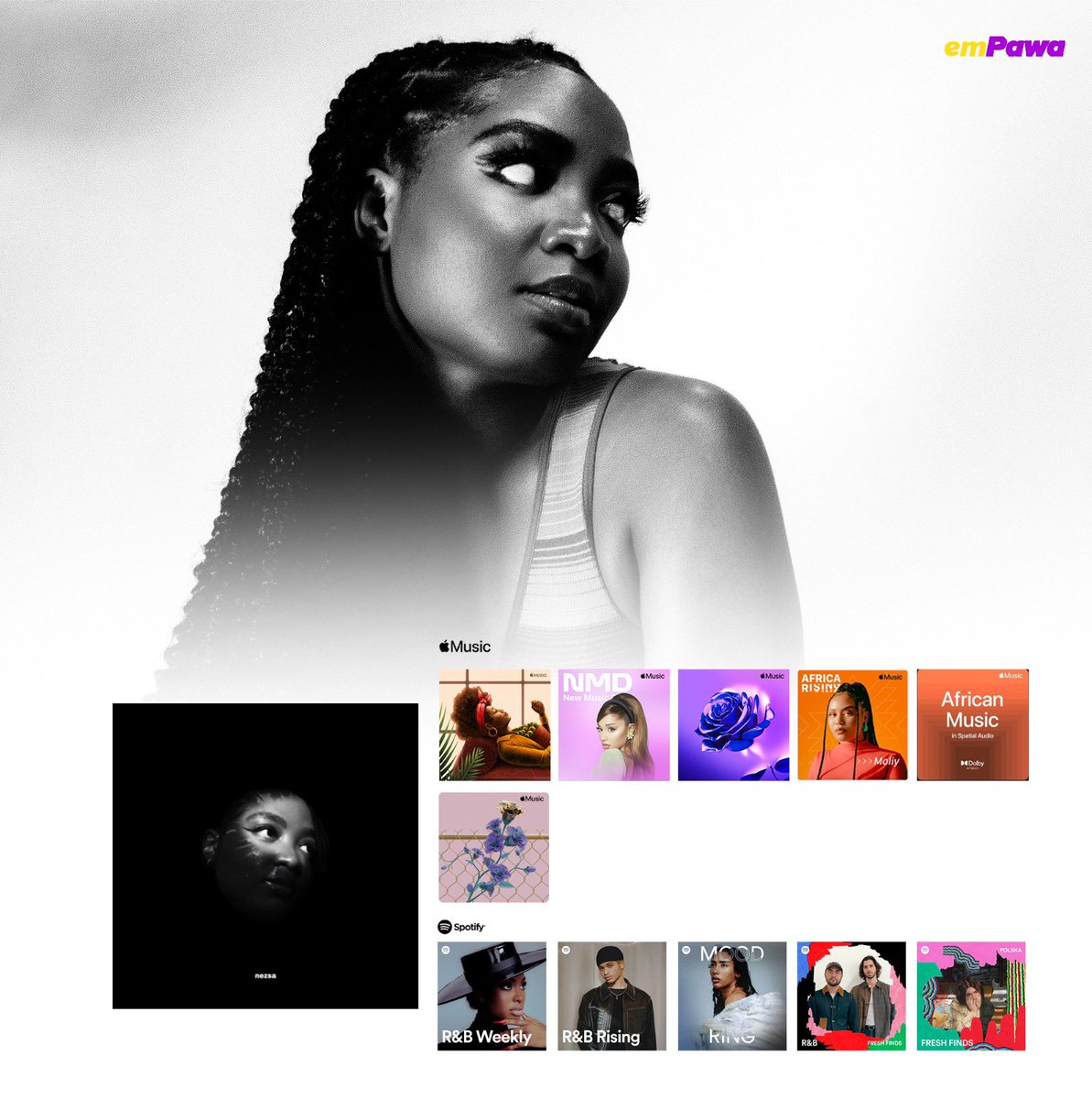 emPawaAfrica's tweet photo. Itβs been 10 days since @itsnezsa released her single βShould Have Caredβ.
Which of these playlists are you streaming #SHC on right now?
#applemusic #nezsa #tidal #amazonmusic #spotify #empawaafrica #africanmusic #africandaily #alternativegirl #alternativesound https://t.co/IM8yhpK7wq