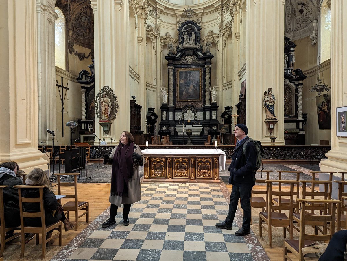 St_Hoppe's tweet photo. #PALAMUSTO teaching week in Leven. Jesuit Church #kunstgeschichte #Deckenmalerei https://t.co/CKEJbRBldh