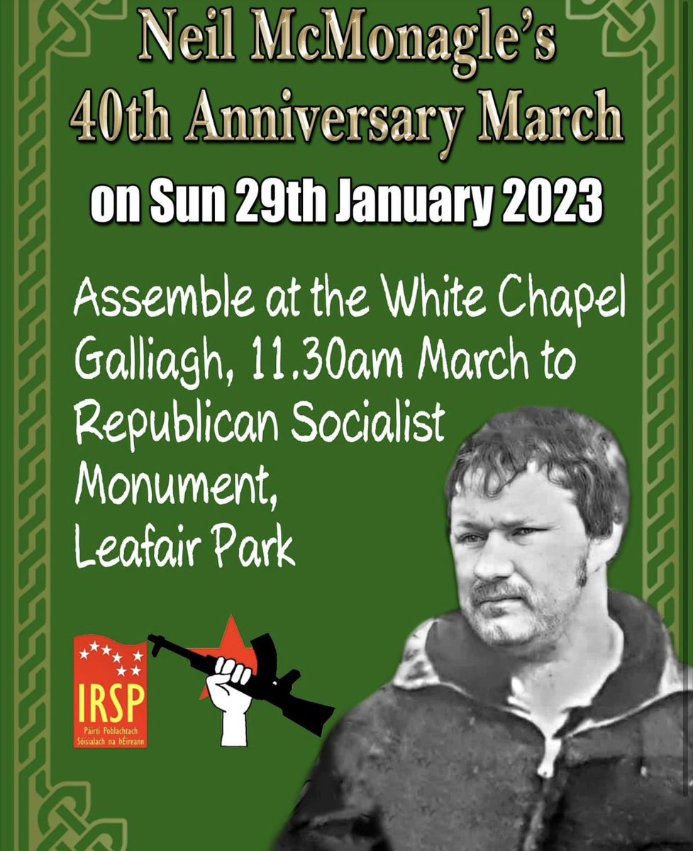 The Irish Republican Socialist Movement remembering volunteer Neil McMonagle today in Derry