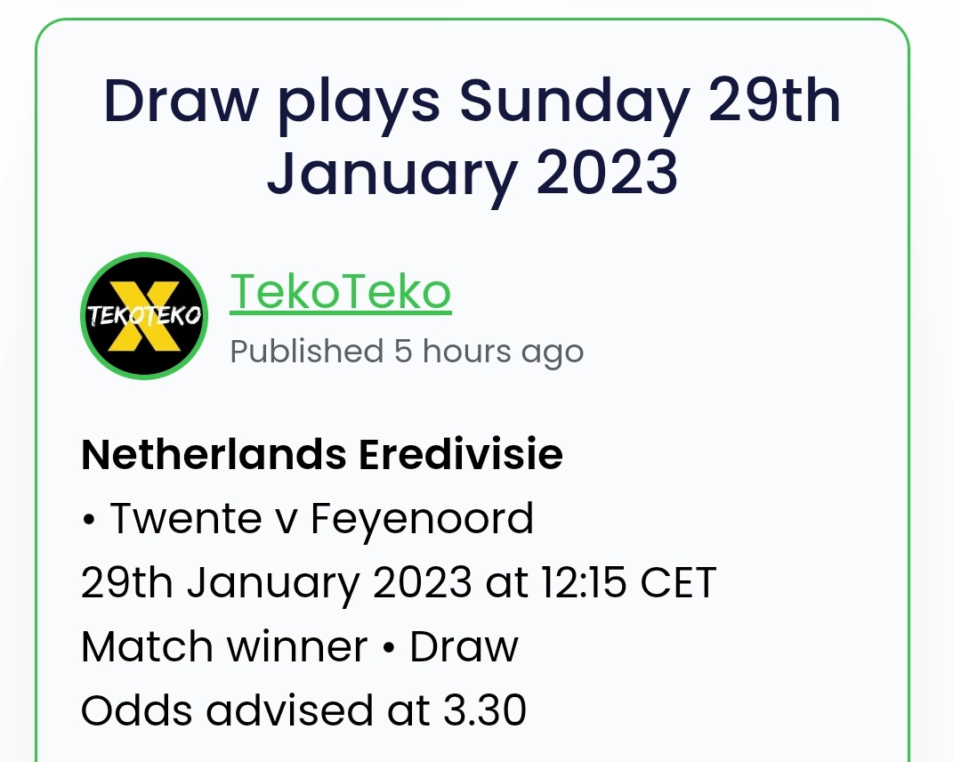 MisterdrawC's tweet photo. Yesterday 3 draws out of 7 plays💰
Today opening the day with a 3.30 odds draw from The Netherlands 💰🔥😍 https://t.co/Waxd8QDMLW