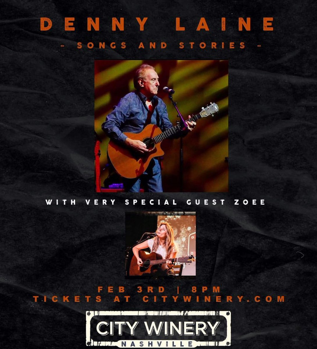 Not too late to grab a ticket to see me supporting the legendary Denny Laine (Of Wings, Moody Biues and so much more) at the  City Winery Nashville, Feb 3rd! 

Hope to see you then! 💛✨ 

Tickets: bit.ly/3kTlUIe

#Zoee #singer #songwriter #dennylaine #wings #Nashville